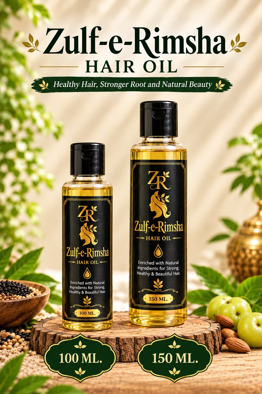 Zulf-e-Rimsha Organic Hair Oil – Pack of 2 (100ml x 150ml) Value Saver Pack