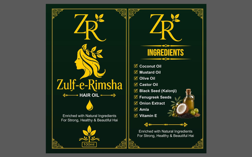 Zulf-e-Rimsha Organic Hair Oil – For Strong, Long & Shiny Hair (100ml)