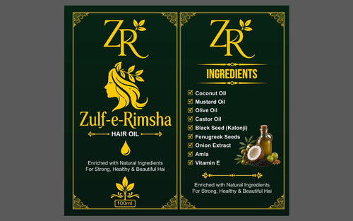 Zulf-e-Rimsha Organic Hair Oil – For Strong, Long & Shiny Hair (100ml)