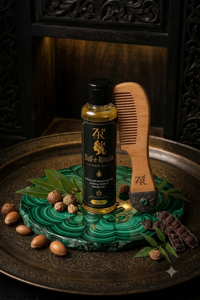 Zulf-e-Rimsha Organic Hair Oil (100ml) with  Natural Hair Care Combo