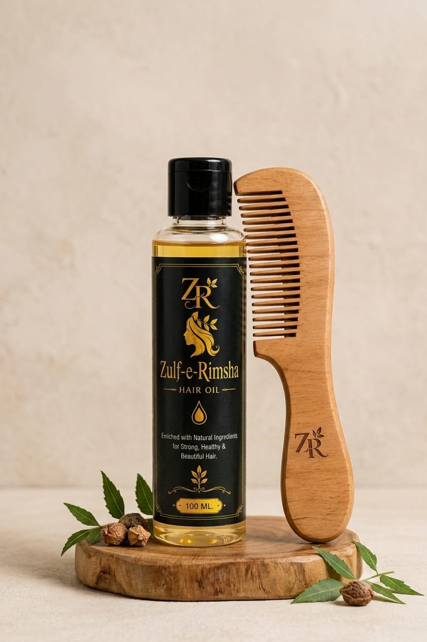 Zulf-e-Rimsha Organic Hair Oil (100ml) with  Natural Hair Care Combo