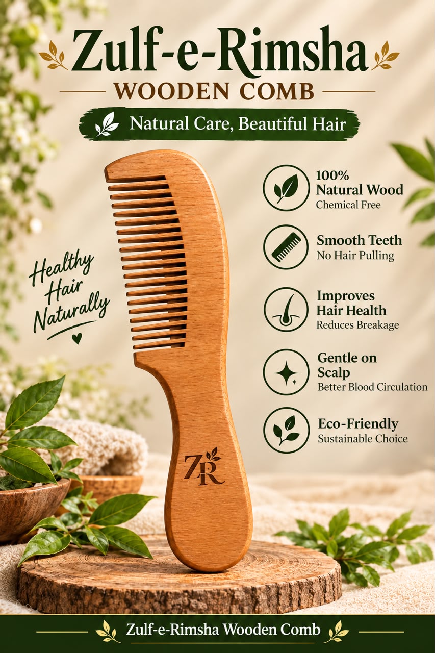 ZR Organic Wooden Comb for Strong & Healthy Hair
