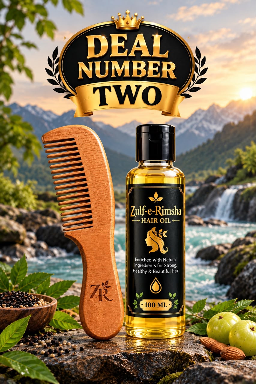 Zulf-e-Rimsha Organic Hair Oil (100ml) with  Natural Hair Care Combo