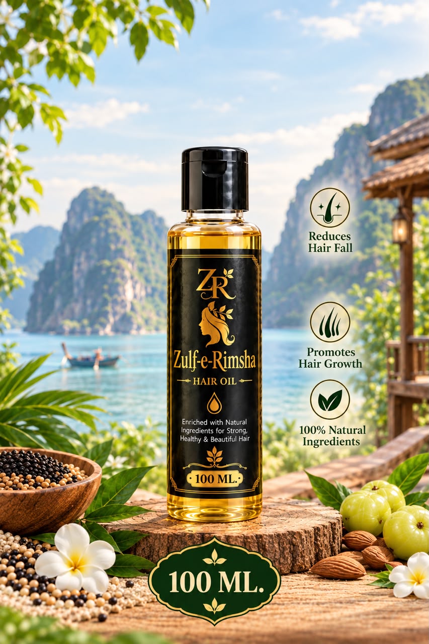 Zulf-e-Rimsha Organic Hair Oil – For Strong, Long & Shiny Hair (100ml)